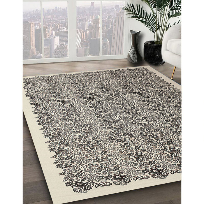 Machine Washable Contemporary Gray Rug in a Family Room, wshcon1048