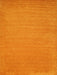 Machine Washable Contemporary Neon Orange Rug, wshcon104