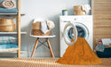 Machine Washable Contemporary Neon Orange Rug in a Washing Machine, wshcon104