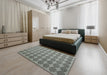 Contemporary Ash Gray Modern Rug in a Bedroom, con1050