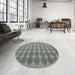 Round Contemporary Ash Gray Modern Rug in a Office, con1050