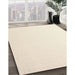 Contemporary Desert Sand Beige Solid Rug in Family Room, con1052