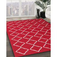 Contemporary Red Trellis Rug, con1054