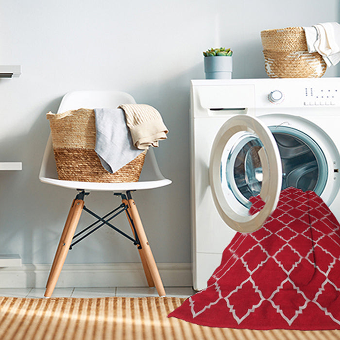 Machine Washable Contemporary Red Rug in a Washing Machine, wshcon1054