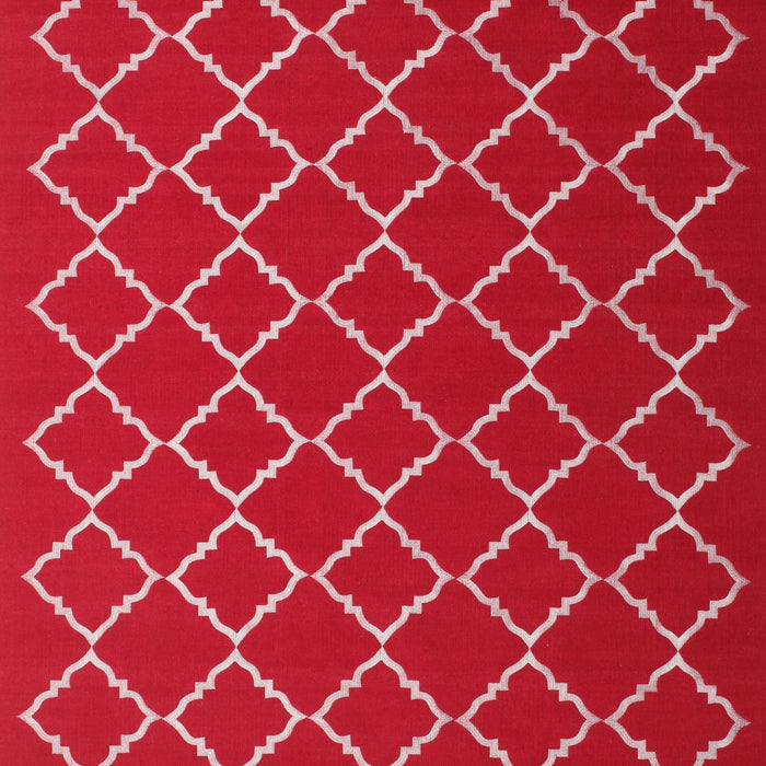 Contemporary Red Trellis Rug, con1054