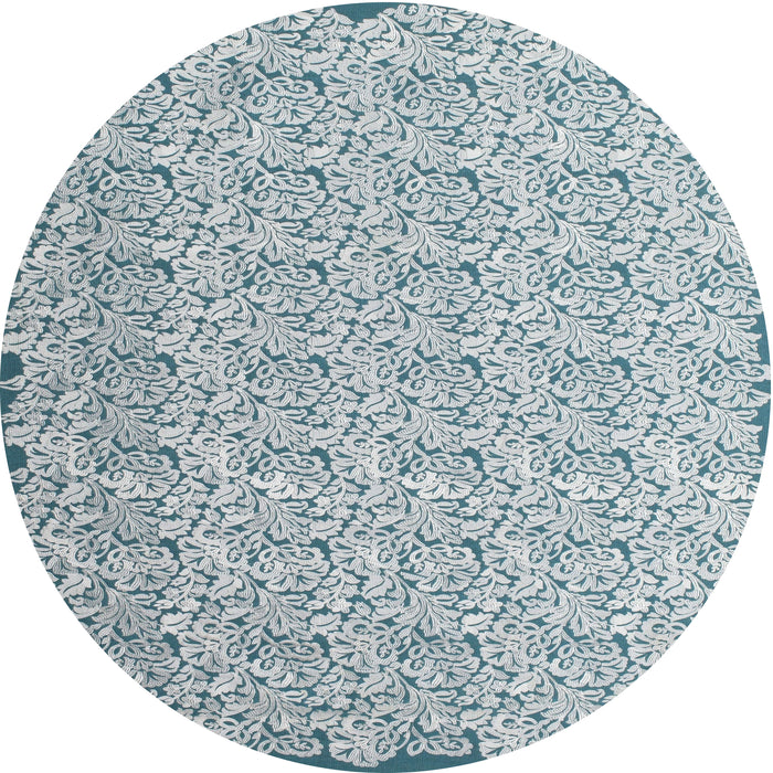 Square Machine Washable Contemporary Gulf Blue Rug, wshcon1055
