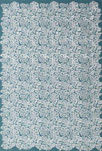 Machine Washable Contemporary Gulf Blue Rug, wshcon1055