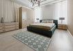 Machine Washable Contemporary Dark Gray Rug in a Bedroom, wshcon1056