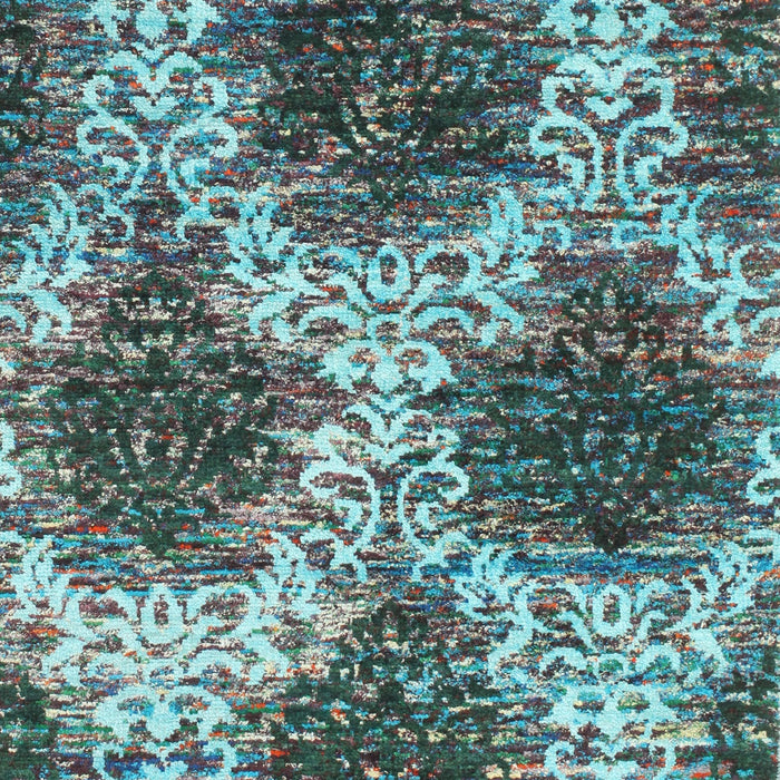 Machine Washable Contemporary Deep Turquoise Green Rug, wshcon1061