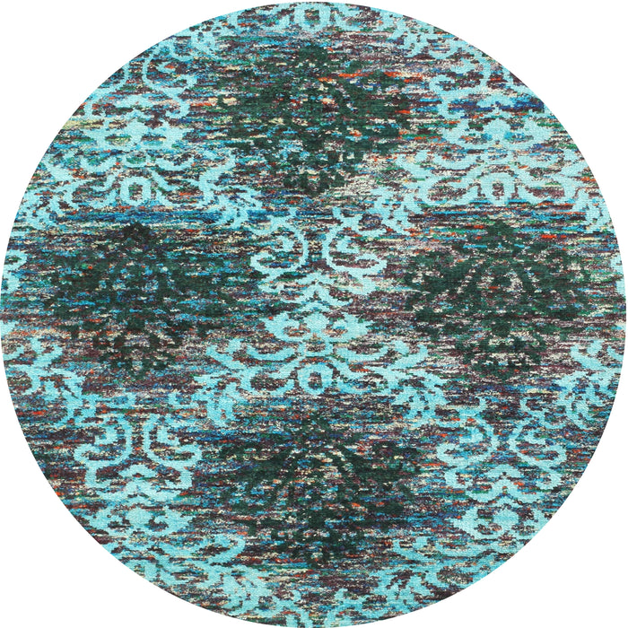 Sideview of Contemporary Deep Turquoise Green Modern Rug, con1061