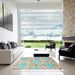 Square Contemporary Mint Green Modern Rug in a Living Room, con1062