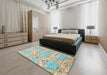 Machine Washable Contemporary Magic Mint Green Rug in a Bedroom, wshcon1062