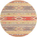 Sideview of Contemporary Sunrise Orange Modern Rug, con1063