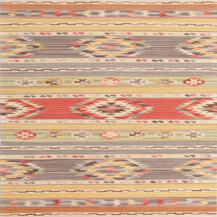 Sideview of Machine Washable Contemporary Sunrise Orange Rug, wshcon1063