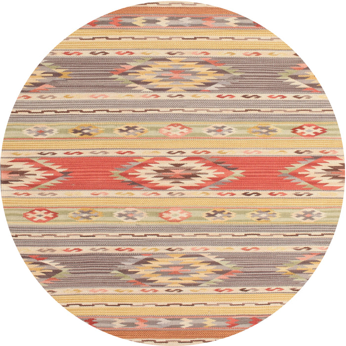 Square Machine Washable Contemporary Sunrise Orange Rug, wshcon1063