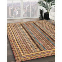 Contemporary Sienna Brown Modern Rug, con1065