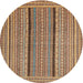 Square Machine Washable Contemporary Sienna Brown Rug, wshcon1065