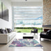 Square Contemporary Lavender Purple Modern Rug in a Living Room, con1067