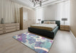 Contemporary Lavender Purple Modern Rug in a Bedroom, con1067