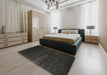 Contemporary Charcoal Black Modern Rug in a Bedroom, con106