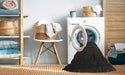 Machine Washable Contemporary Charcoal Black Rug in a Washing Machine, wshcon106