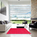Square Machine Washable Contemporary Red Rug in a Living Room, wshcon1071