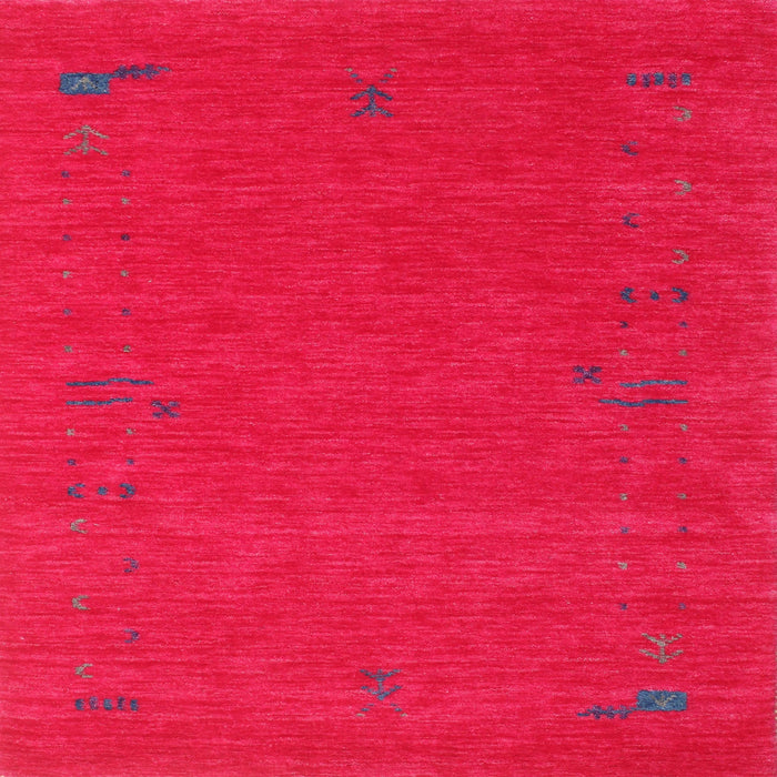 Sideview of Machine Washable Contemporary Red Rug, wshcon1071