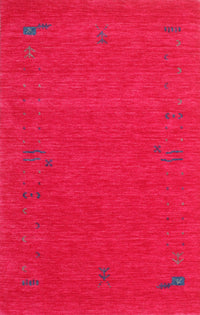 Machine Washable Contemporary Red Rug, wshcon1071