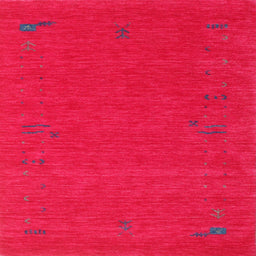 Square Contemporary Red Modern Rug, con1071