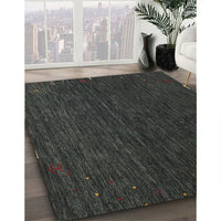 Contemporary Charcoal Black Modern Rug, con1075