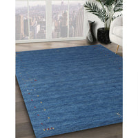 Contemporary Blue Modern Rug, con1078