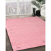 Machine Washable Contemporary Pink Rug in a Family Room, wshcon1079