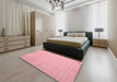 Contemporary Pink Modern Rug in a Bedroom, con1079