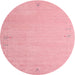 Sideview of Contemporary Pink Modern Rug, con1079