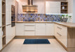 Contemporary Blue Modern Rug in a Kitchen, con1080