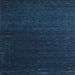 Square Contemporary Blue Modern Rug, con1080