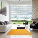 Square Contemporary Dark Orange Modern Rug in a Living Room, con1081