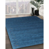 Contemporary Blue Modern Rug, con1082