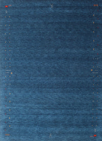 Machine Washable Contemporary Lapis Blue Rug, wshcon1082