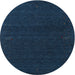 Sideview of Contemporary Deep-Sea Blue Modern Rug, con1086