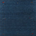 Square Contemporary Deep-Sea Blue Modern Rug, con1086