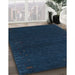 Contemporary Deep-Sea Blue Modern Rug in Family Room, con1086