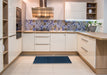 Contemporary Deep-Sea Blue Modern Rug in a Kitchen, con1086