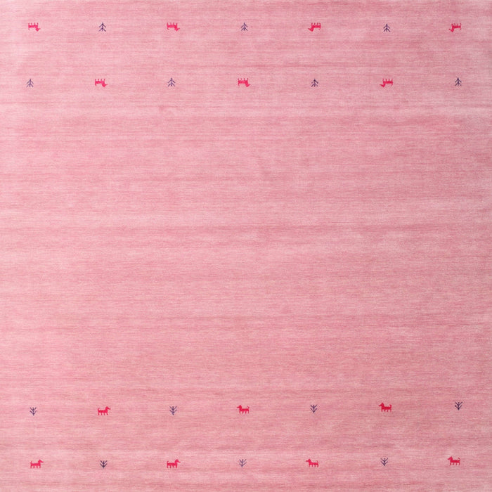 Square Contemporary Pastel Pink Modern Rug, con1087