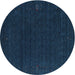 Sideview of Contemporary Deep-Sea Blue Modern Rug, con1088