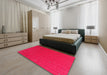 Machine Washable Contemporary Pink Rug in a Bedroom, wshcon1089