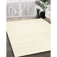 Contemporary Blanched Almond Beige Solid Rug, con108