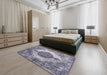 Machine Washable Contemporary Grape Purple Rug in a Bedroom, wshcon1091