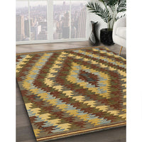 Contemporary Saddle Brown Southwestern Rug, con1093