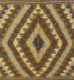 Contemporary Saddle Brown Southwestern Rug, con1093